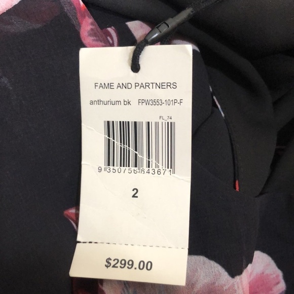 NWT Fame And Partners Anthurium Dress Size 2 Black Purple Cutout Back Gown - Picture 7 of 12